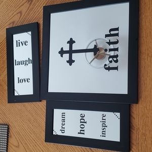 3 pictures/mirrors for wall in bathroom or hallway